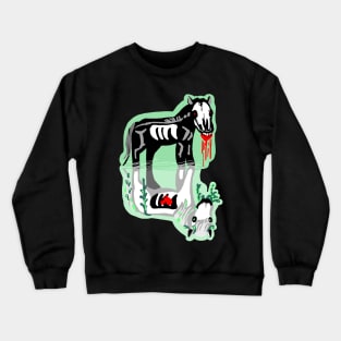 Kelpie Buddies (black) brook horse horse monster cryptid legend scary river monster Crewneck Sweatshirt